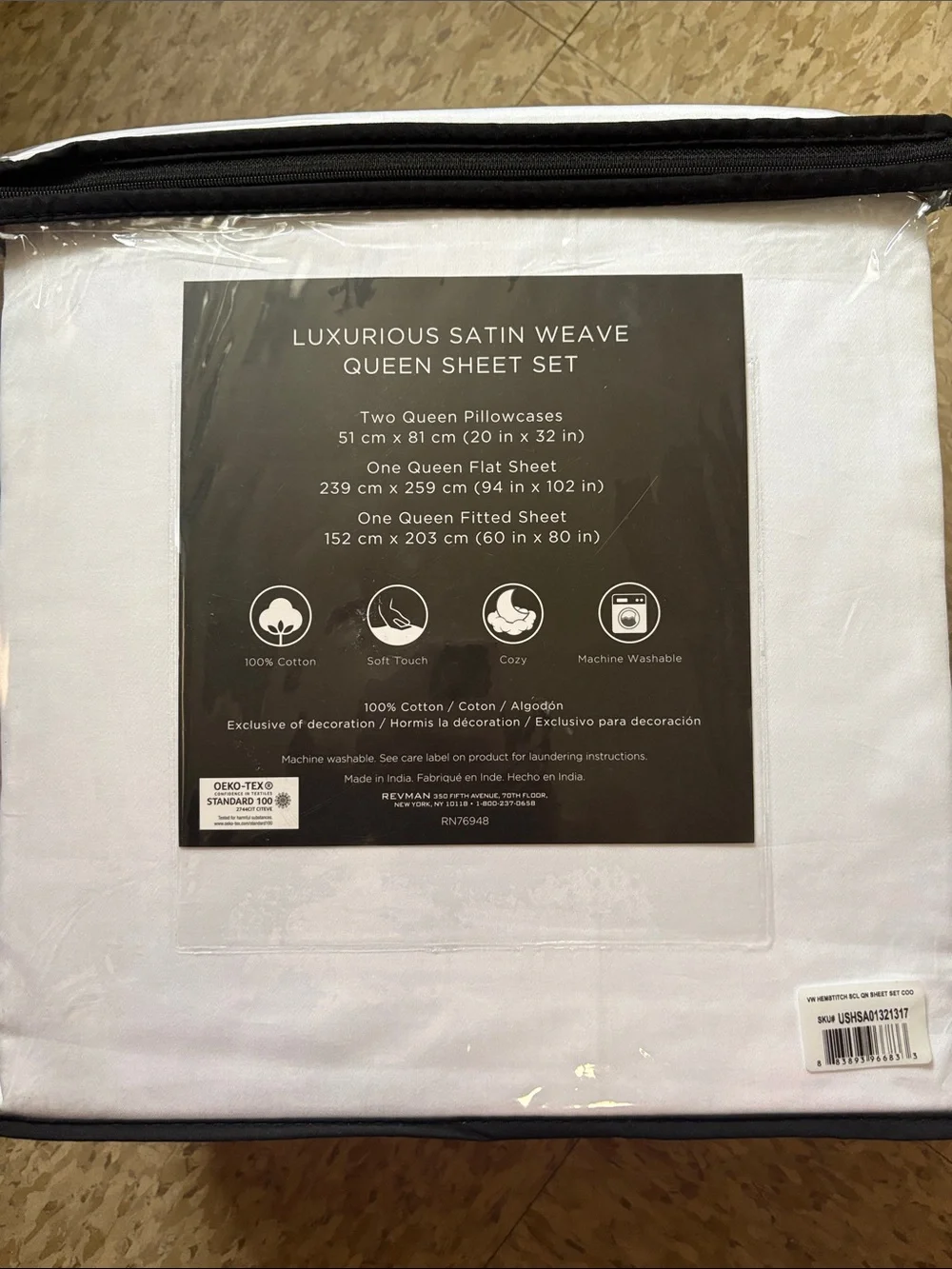 Vera Wang White Queen Sheet Set with Contrast Trim